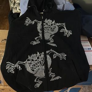 Vintage  Hard to Find Studded Taz zip up